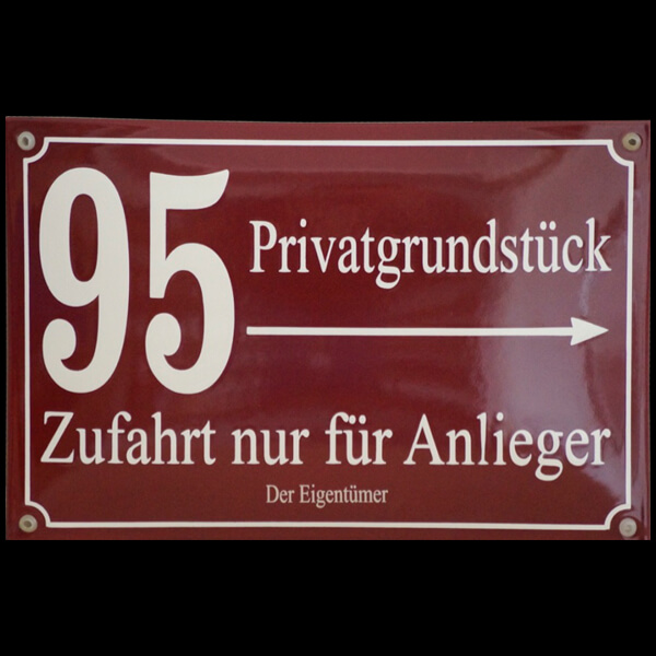 Emaillehausnummer als Wegweiser nur für Anlieger